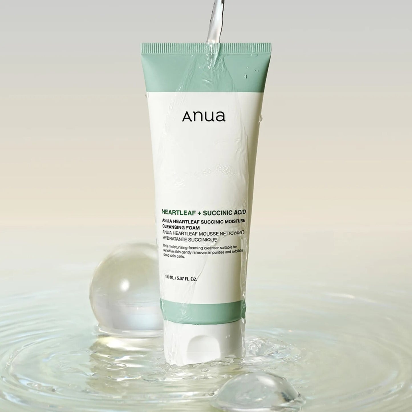 Anua Heartleaf + Succinic Acid Moisture Cleansing Foam