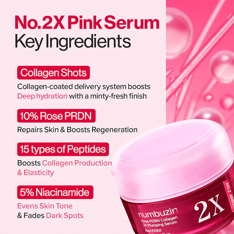 Numbuzin Rose PDRN Collagen 2X Plumping Serum